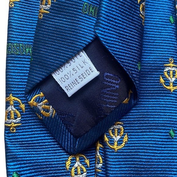 Moschino Silk Anchor Print Tie - Picture 4 of 4
